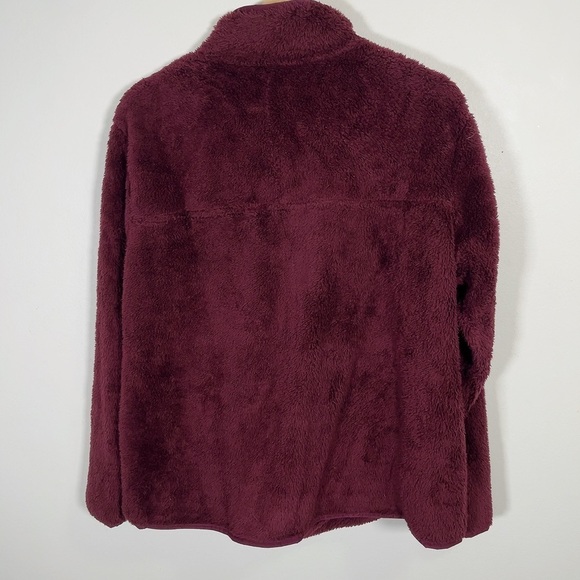 EDDIE BAUER | SNAP MOCK BURGUNDY FLEECE PLUSH PULLOVER - Picture 12 of 12